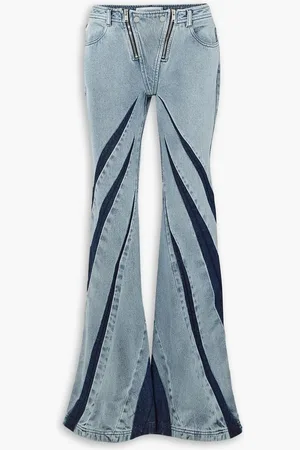 DION LEE Paneled high-rise flared jeans - Blue