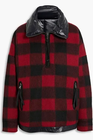 Holden Reversible checked flannel half-zip jacket - Red