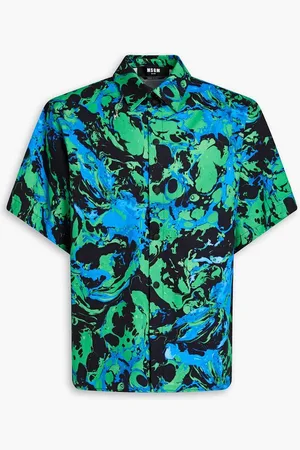 Msgm Printed cotton-twill shirt