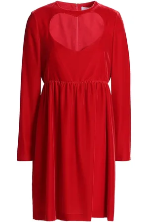 Chloé Cutout velvet mini dress - Red
