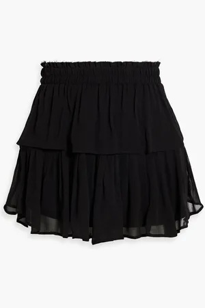 LOVESHACKFANCY Tiered ruffled chiffon mini skirt