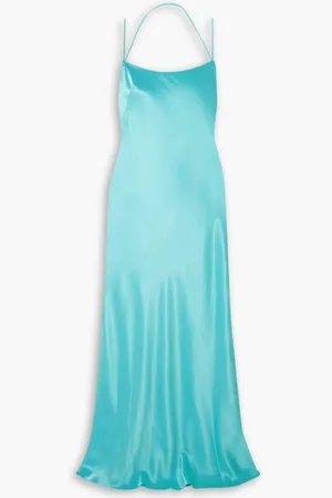 Michael Lo Sordo Floss open-back silk-satin maxi dress - Blue