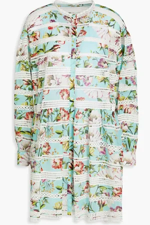 Dolce & Gabbana Floral-print cotton shirt dress - Blue