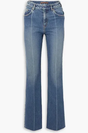 PETAR PETROV Frayed high-rise flared jeans - Blue
