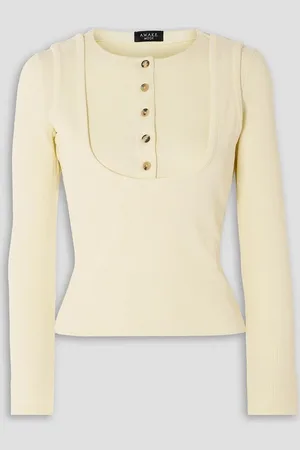 A.W.A.K.E. MODE Layered ribbed cotton-blend jersey top - White