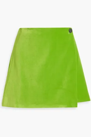 ALICE+OLIVIA Alice Olivia - Renna velour mini wrap skirt - Green