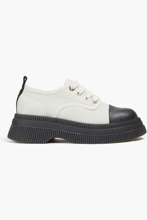 Ganni Rubber and canvas brogues - Gray