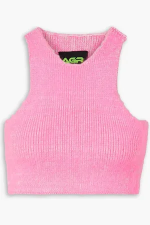 AGR Cropped brushed cotton-blend tank