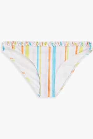 Solid The Daphne ruffled striped low-rise bikini briefs