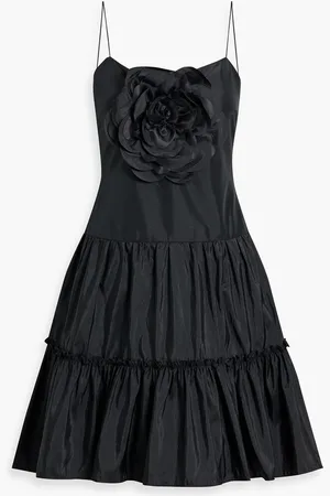 ZAC Zac Posen Appliquéd tiered taffeta mini dress