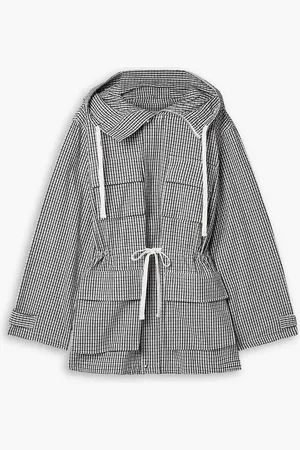 Proenza Schouler Nina gingham cotton and linen-blend hooded jacket