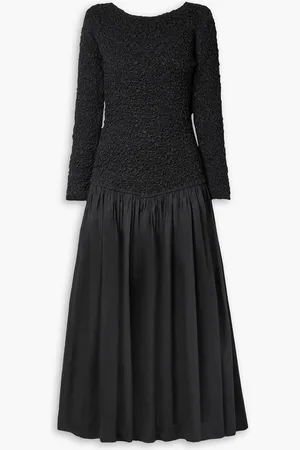 Mara Hoffman Mereba cotton-poplin and popcorn jersey midi dress