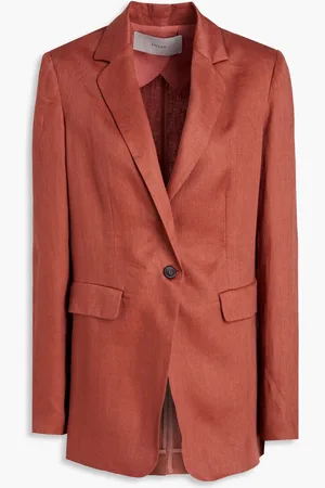 ASCENO Azores organic linen blazer - Brown