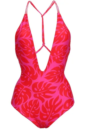 Mikoh Africa knotted printed swimsuit - Red