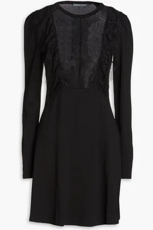 Alberta Ferretti Lace-paneled stretch-knit mini dress