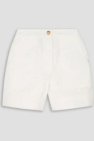 3.1 Phillip Lim Broderie anglaise-paneled cotton-poplin shorts
