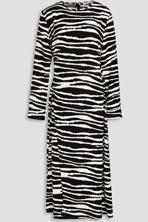 Samsøe Samsøe Wrap-effect zebra-print cady midi dress