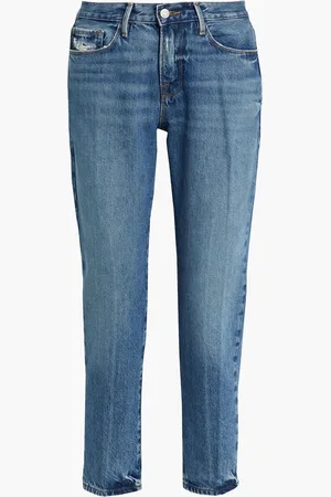 Frame Le Nouveau Straight cropped mid-rise straight-leg jeans - Blue
