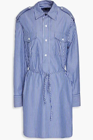 RAG&BONE Nadine striped poplin mini shirt dress - Blue