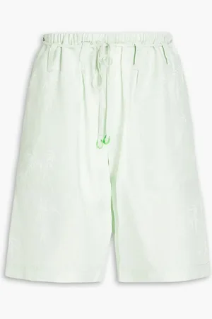 Alexander Wang Satin-jacquard shorts - Green