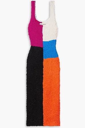Mara Hoffman Misha color-block popcorn TENCEL™ Modal midi dress