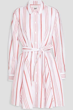Claudie Pierlot Striped cotton and Lyocell blend-poplin shirt dress