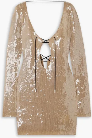 16Arlington Solarium open-back sequined stretch-tulle mini dress