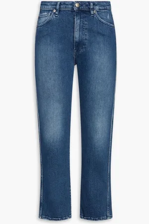 3x1 Emma distressed high-rise kick-flare jeans - Blue