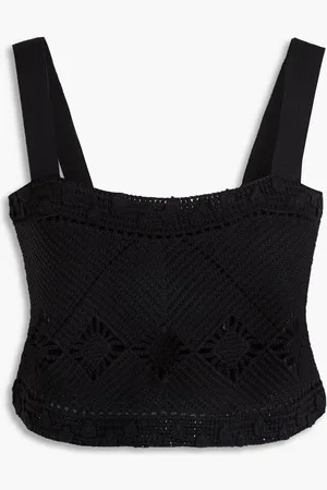 Maje Cropped crochet-knit tank