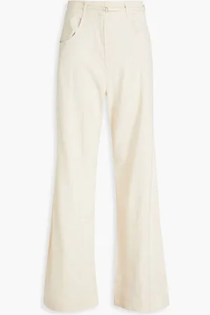 Frame Belted high-rise wide-leg jeans - Neutral