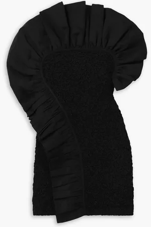 Mara Hoffman Alycia ruffled poplin-trimmed popcorn cotton-jersey mini dress