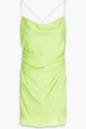 GAUGE81 Shiroi draped silk-cady mini dress - Green