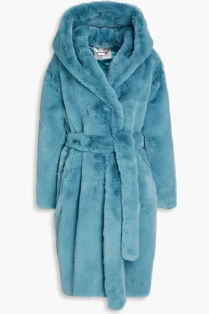 Each x Other Oversized faux fur hooded coat - Blue