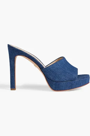VERONICA BEARD Dali denim platform mules - Blue