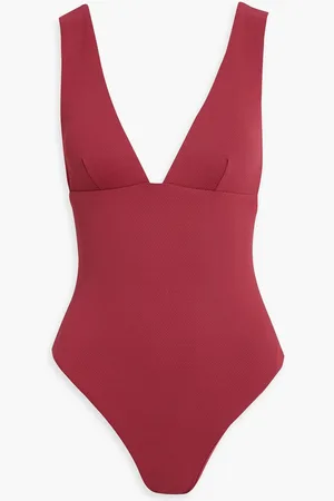 Eberjey Stretch-piquè swimsuit - Burgundy