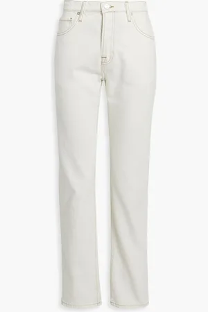 Frame Le Slouch high-rise straight-leg jeans - White