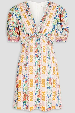 SALONI Lea printed ECOVERO-blend crepe mini dress