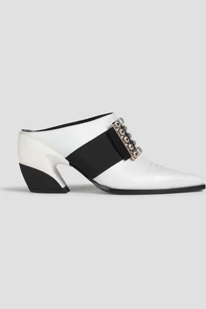 Roger Vivier Viv Tex embellished leather mules