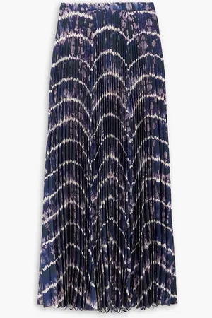 Altuzarra Sif pleated printed crepe maxi skirt - Purple
