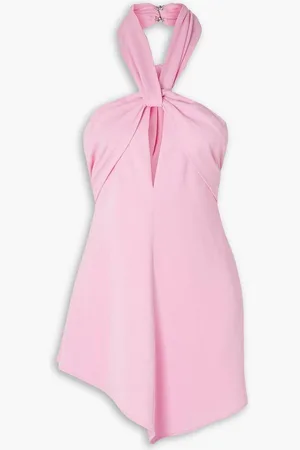 The Attico Becky cutout woven mini dress - Pink