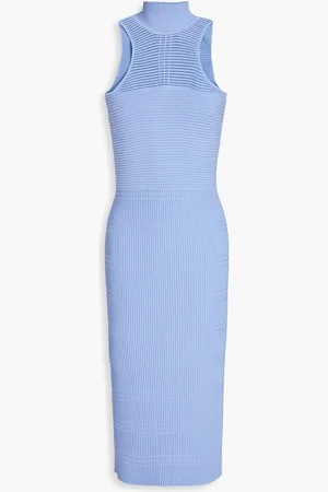 Hervé Léger Ribbed-knit dress - Blue