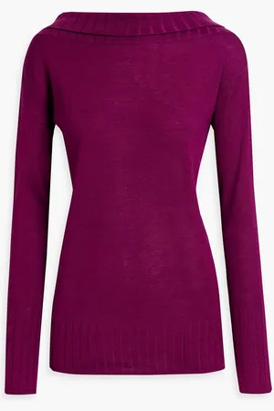 NAADAM Off-the-shoulder knitted sweater - Purple