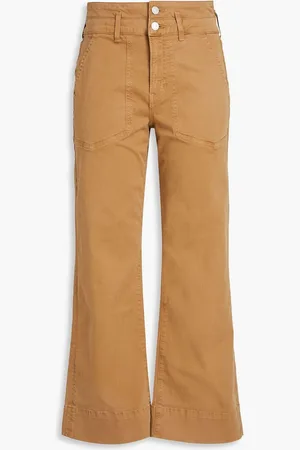 VERONICA BEARD Hilde cotton-blend twill bootcut pants - Brown