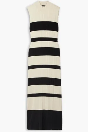 ATM Anthony Thomas Melillo Striped ribbed-knit maxi dress