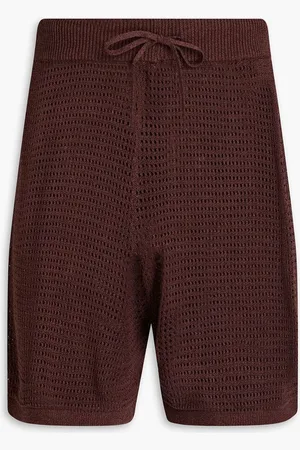 Nanushka Pointelle-knit drawstring shorts - Brown