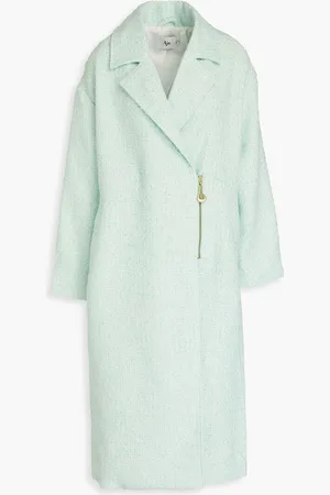 AJE Aurore metallic bouclé-tweed coat - Green