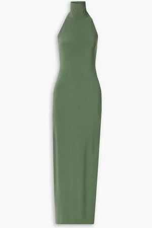 Norma Kamali Stretch-jersey turtleneck midi dress - Green