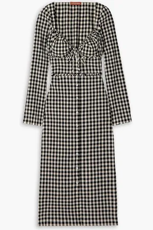 Altuzarra Himalia gingham cotton-blend seersucker midi dress