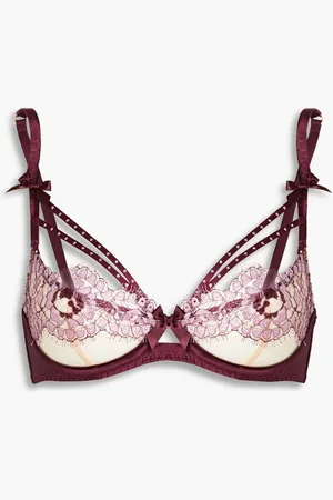 Agent Provocateur Agnese tulle and satin underwired balconette bra - Purple