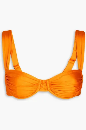 FAITHFULL THE BRAND Sol ruched bikini top - Yellow